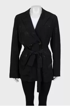Black jacket with floral print