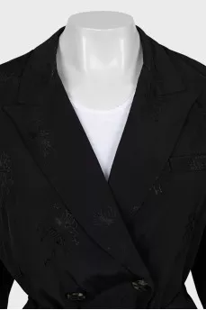 Black jacket with floral print