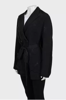 Black jacket with floral print