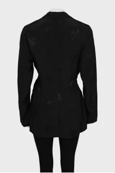 Black jacket with floral print