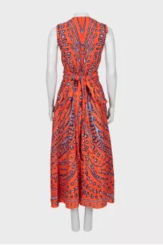 Printed Maxi Dress with Tie
