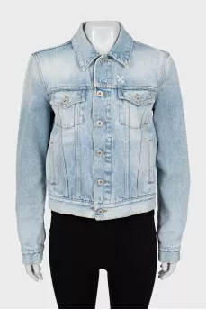 Denim jacket with print on the back