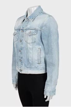 Denim jacket with print on the back