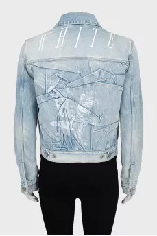 Denim jacket with print on the back