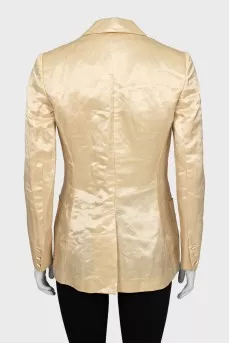 Yellow button down jacket