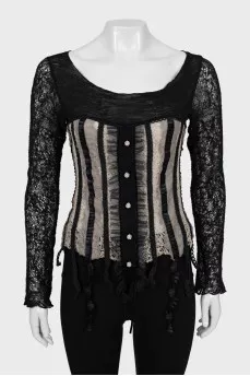 Knitted fitted blouse