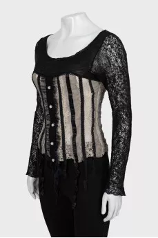 Knitted fitted blouse