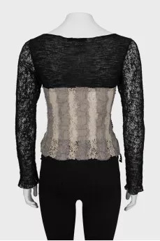 Knitted fitted blouse