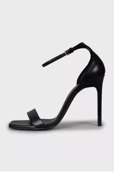 Leather high heel sandals
