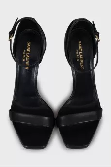 Leather high heel sandals
