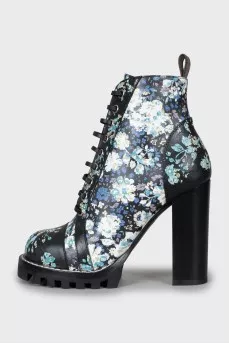 Star Trail printed leather ankle boots