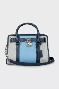 Tote bag made of textile and leather