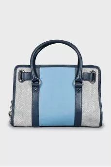 Tote bag made of textile and leather