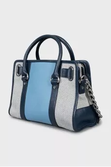 Tote bag made of textile and leather
