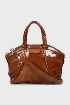 Brown Patent Leather Bag