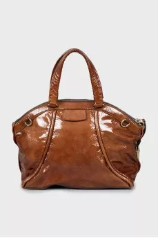 Brown Patent Leather Bag