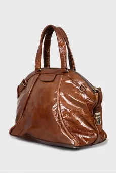 Brown Patent Leather Bag