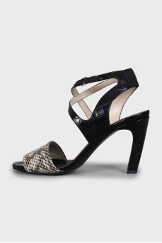 Black snakeskin sandals