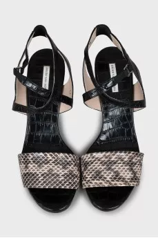 Black snakeskin sandals