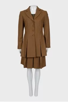 Wool suit with skirt and blouse