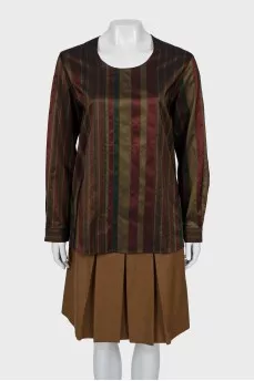 Wool suit with skirt and blouse