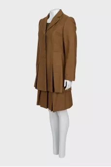 Wool suit with skirt and blouse