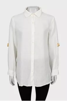 Linen shirt with belt