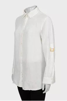 Linen shirt with belt