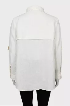 Linen shirt with belt