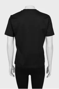 Black straight fit t-shirt with tag