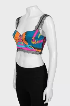 Silk top decorated with lace