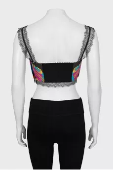 Silk top decorated with lace
