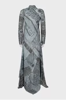 Maxi dress with asymmetrical hem