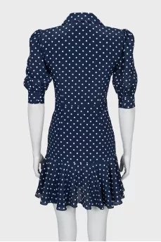 Fitted dress with lace collar
