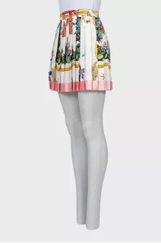 Silk pleated skirt