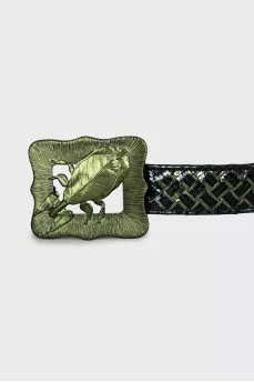 Braided belt with massive buckle