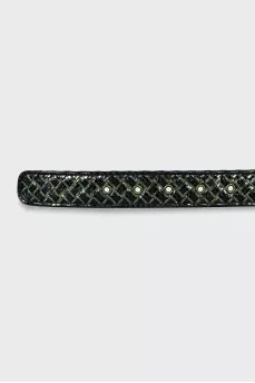 Braided belt with massive buckle