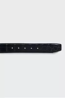 Men's belt with silver buckle