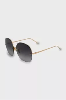 Gradient sunglasses with gold frame