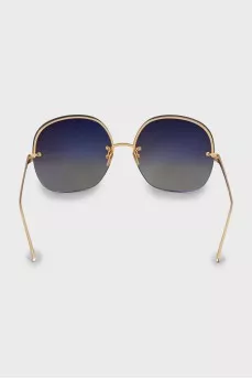 Gradient sunglasses with gold frame