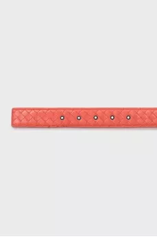 Leather belt decorated with weaving