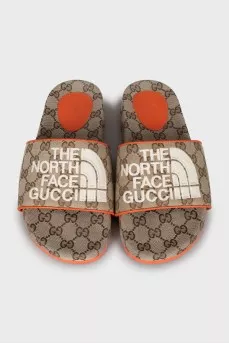 Slides by The North Face x Gucci