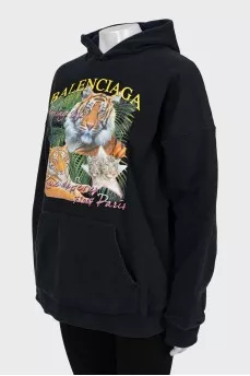 Reversible oversized hoodie