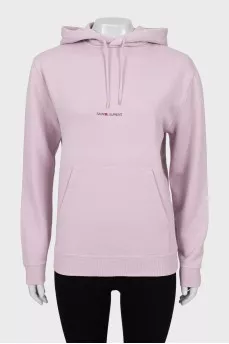 Purple hoodie with brand logo
