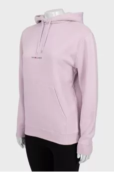 Purple hoodie with brand logo