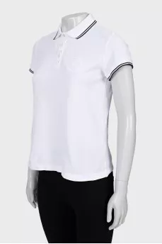 White polo shirt with patch