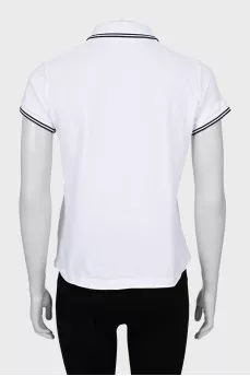 White polo shirt with patch
