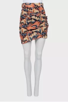 Printed mini skirt with tag