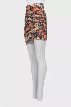 Printed mini skirt with tag