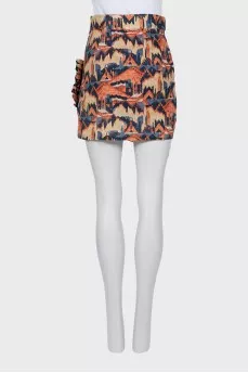 Printed mini skirt with tag